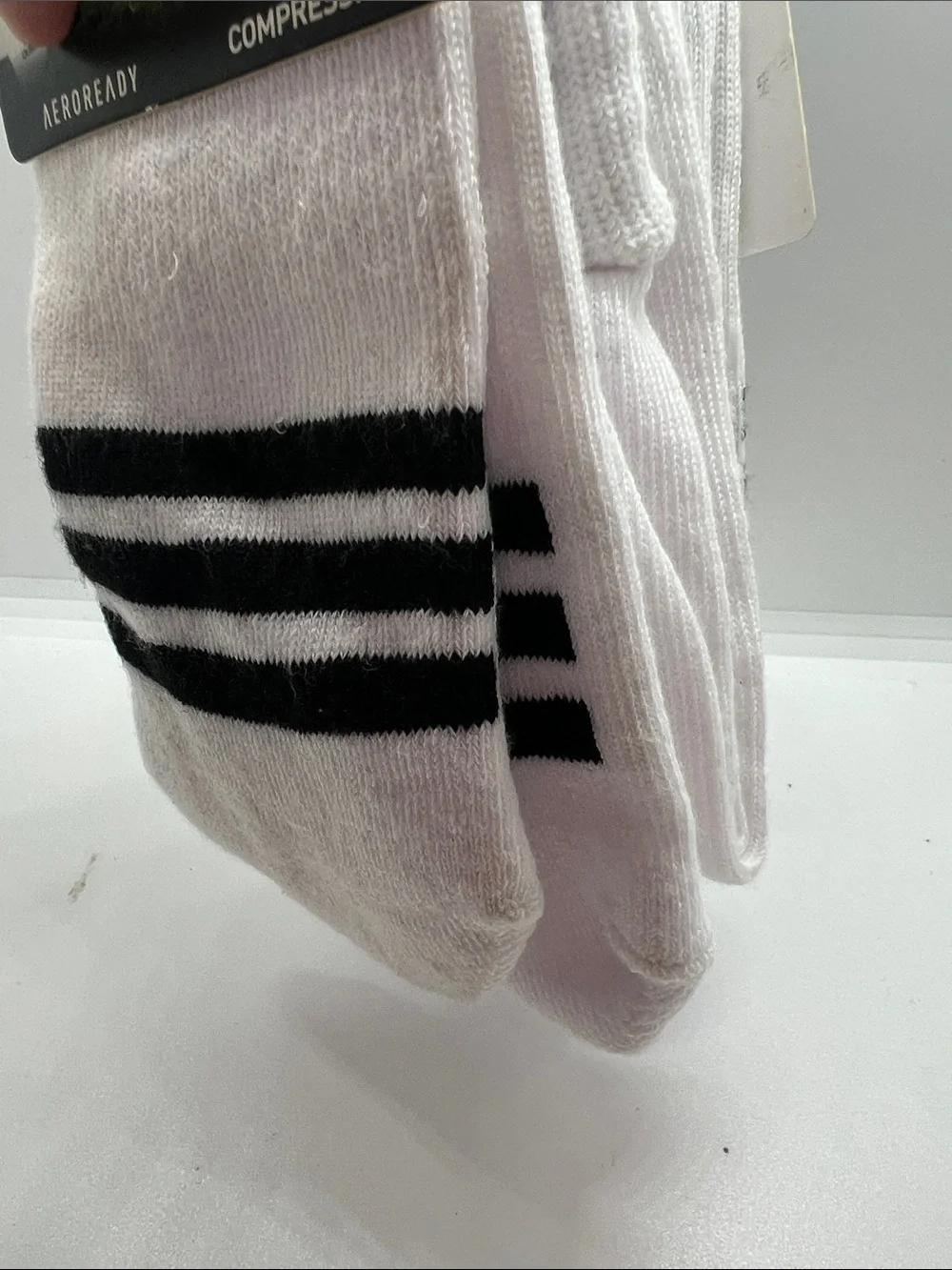 adidas White & Black Men’s Soccer Over-the-Calf Compression Socks